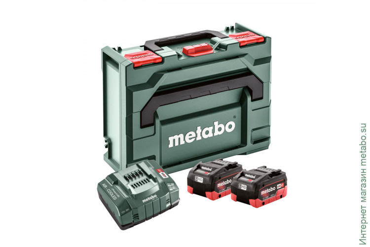 Набор Basic-Set (2 аккумулятора LiHD 8.0 Ач/18В+зарядное устройство ASC 145+metaBOX 145) Metabo 685131000